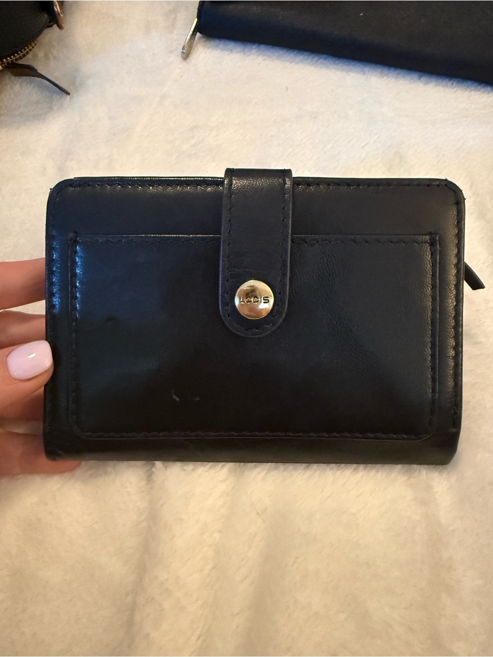 Lodis Leather Snap Wallet - Black
